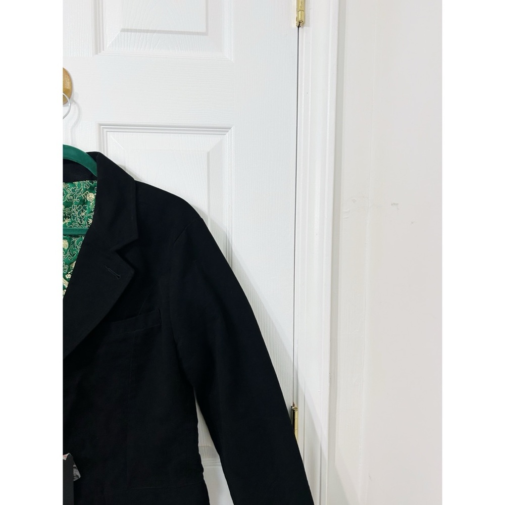 Betabrand Golden Dragon Reversible Smoking Jacket in Green/Black - Picture 4 of 14
